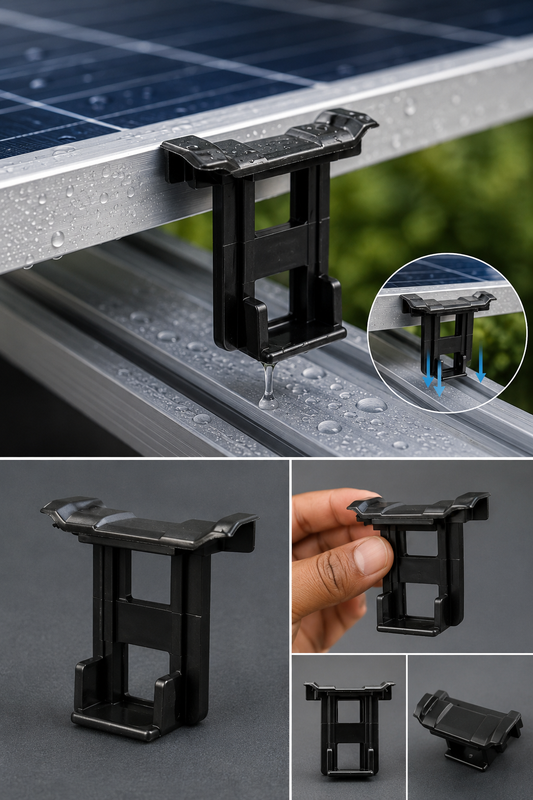 Solar panel drainage clip